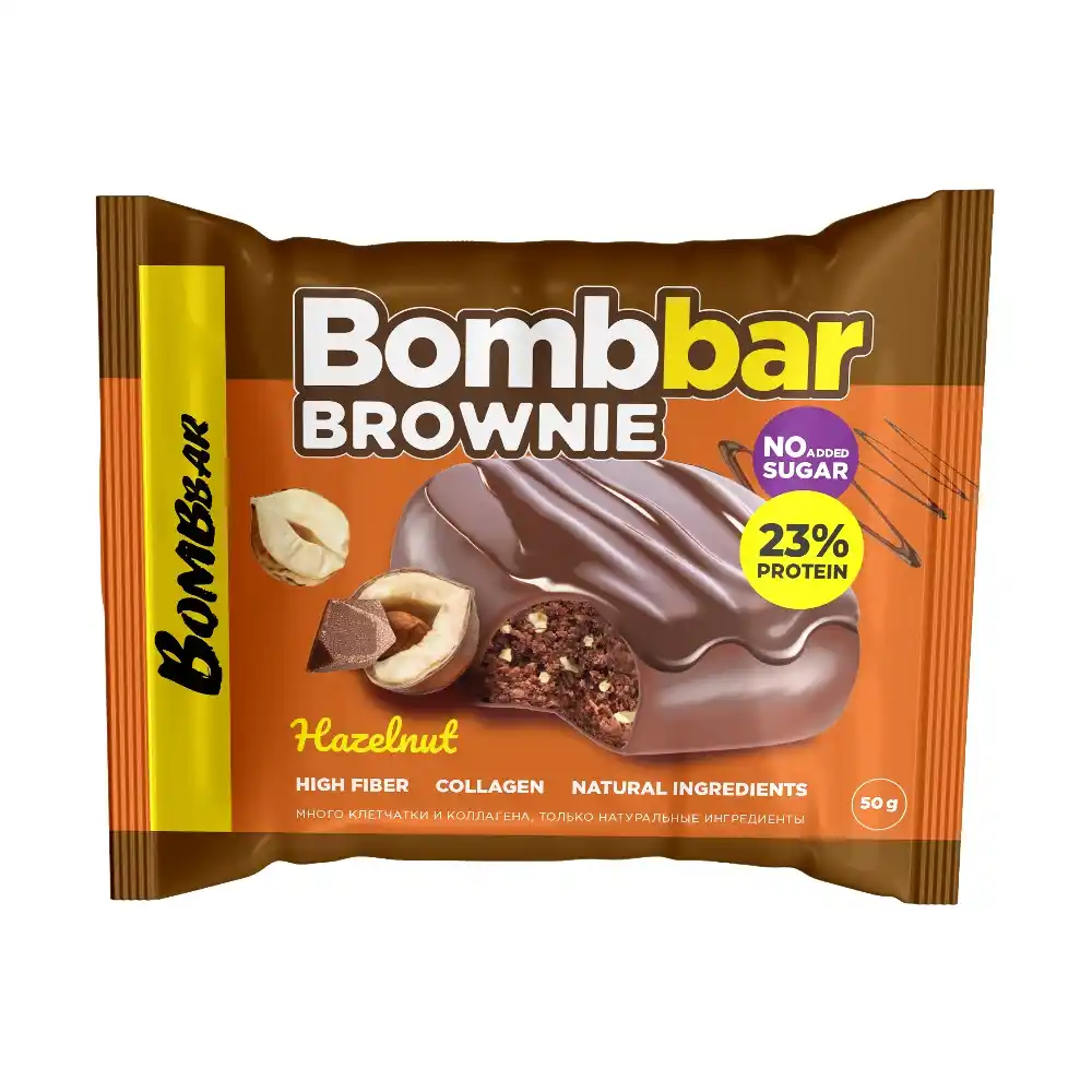 Печенье 50гр BOMBBAR Брауни с фундуком м/уп