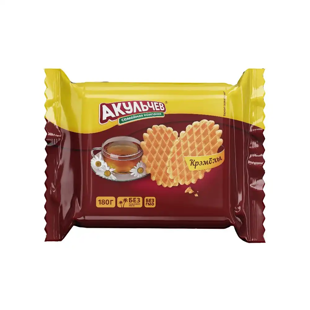 Печенье вафельное 180гр Акульчев Крэмблы м/уп