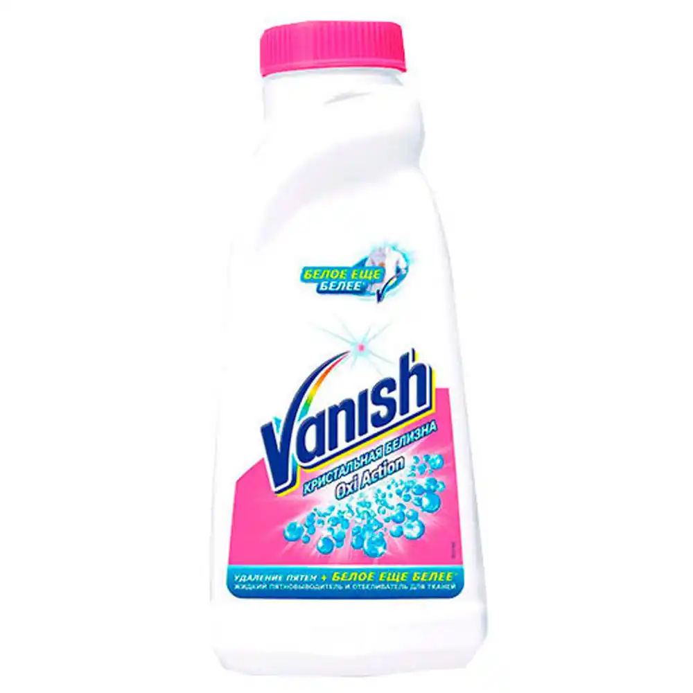Пятновыводитель и отбеливатель 450 мл Vanish Oxi Action жидкий Кристальная белизна п/флакон
