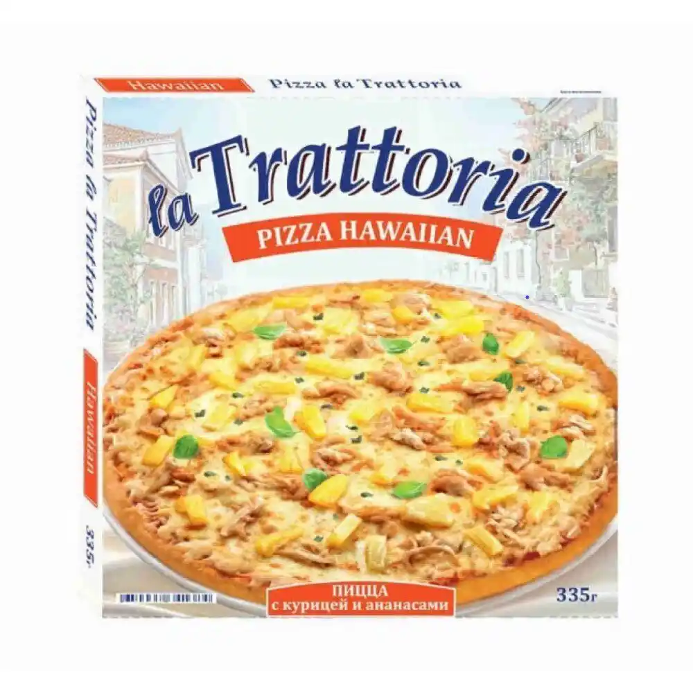 Пицца 335 г La Trattoria гавайская с курицей и ананасами к/уп