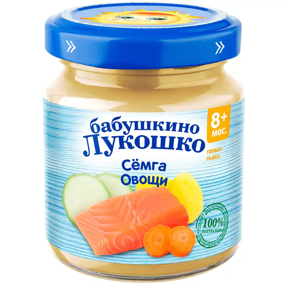 Пюре 100 г Бабушкино лукошко рагу из семги с овощами ст/б