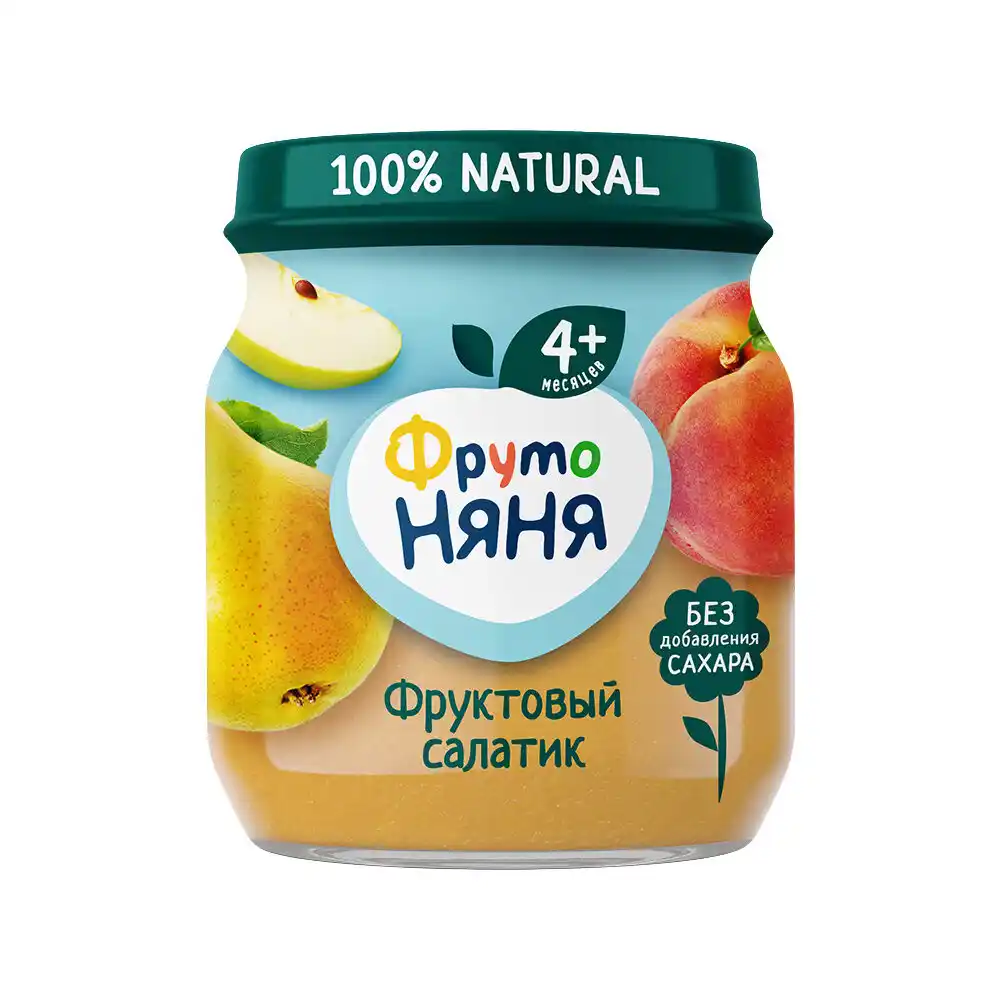 Пюре 100 г ФрутоНяня фруктовый салатик ст/б