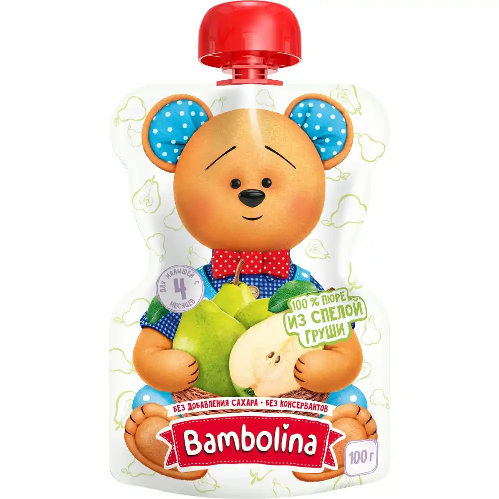 Пюре 100гр Bambolina Грушевое Дой-пак