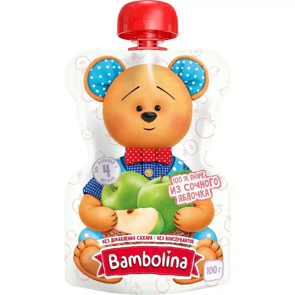 Пюре 100гр Bambolina Яблочное Дой-пак