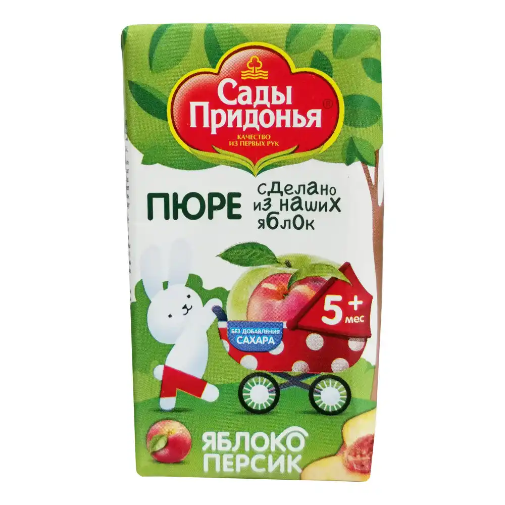 Пюре 125 г Сады Придонья яблоко-персик терта-пак