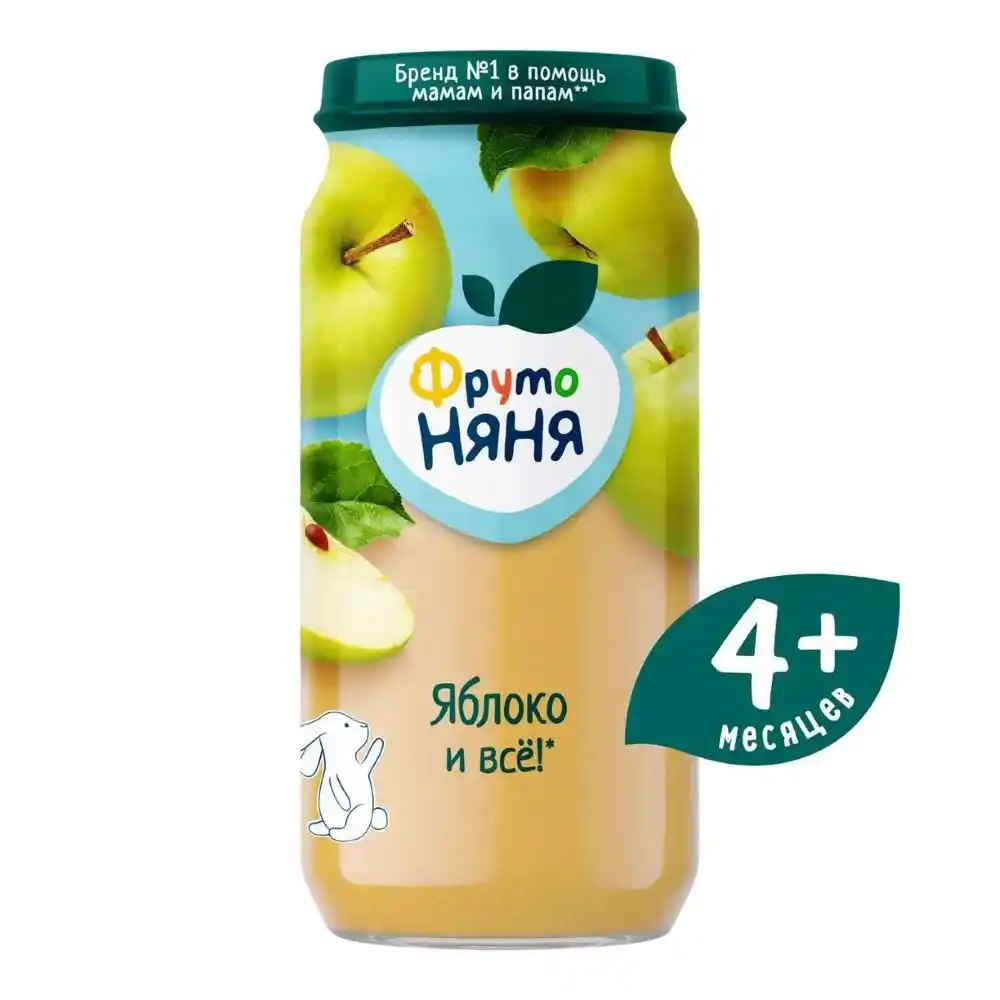 Пюре 250 гр ФрутоНяня яблочное натуральное ст/б