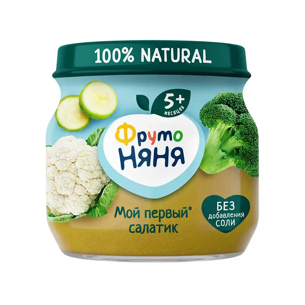 Пюре 80 г ФрутоНяня брокколи, кабачок, цветная капуста ст/б