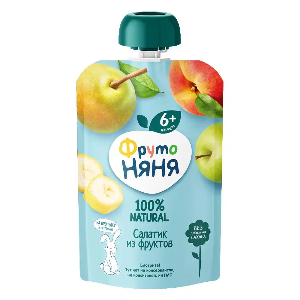 Пюре 90 г ФрутоНяня салатик из фруктов дой-пак