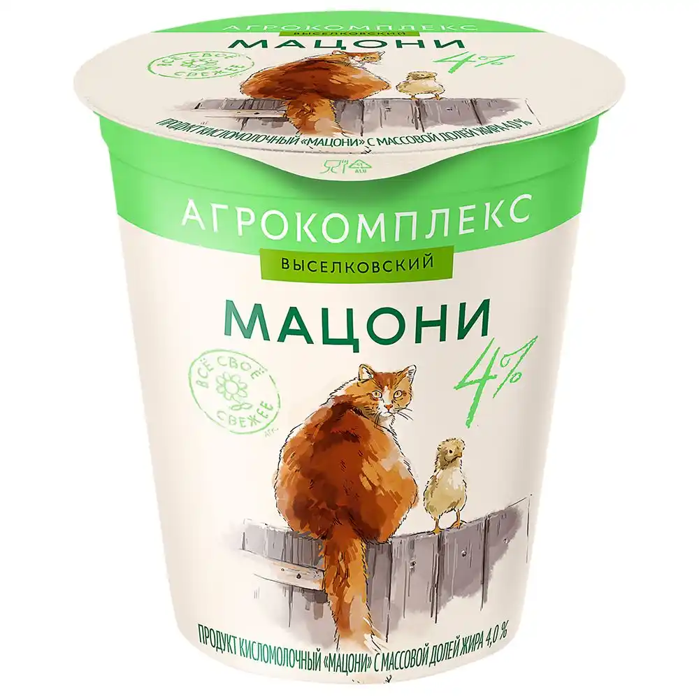 Продукт кисломолочный 300г Агрокомплекс Мацони 4% пл/ст