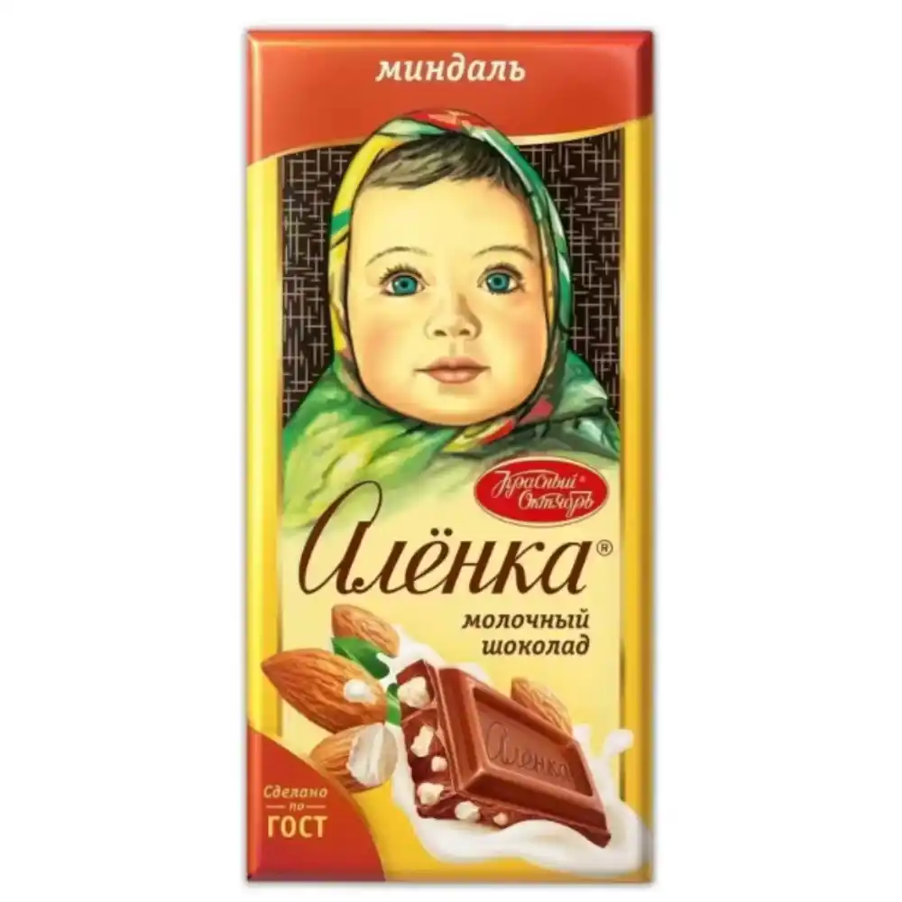 Шоколад 75г Красный Октябрь Аленка с миндалём бум/уп