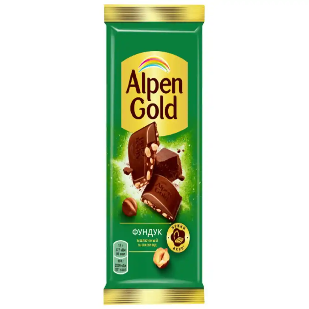 Шоколад 80гр Alpen Gold Молочный с фундуком м/уп