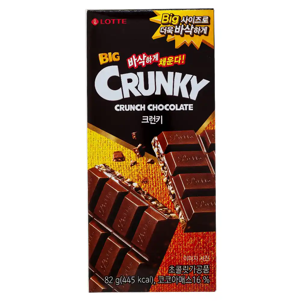 Шоколад 82гр Lotte BIG CRUNKY Хрустящий к/уп