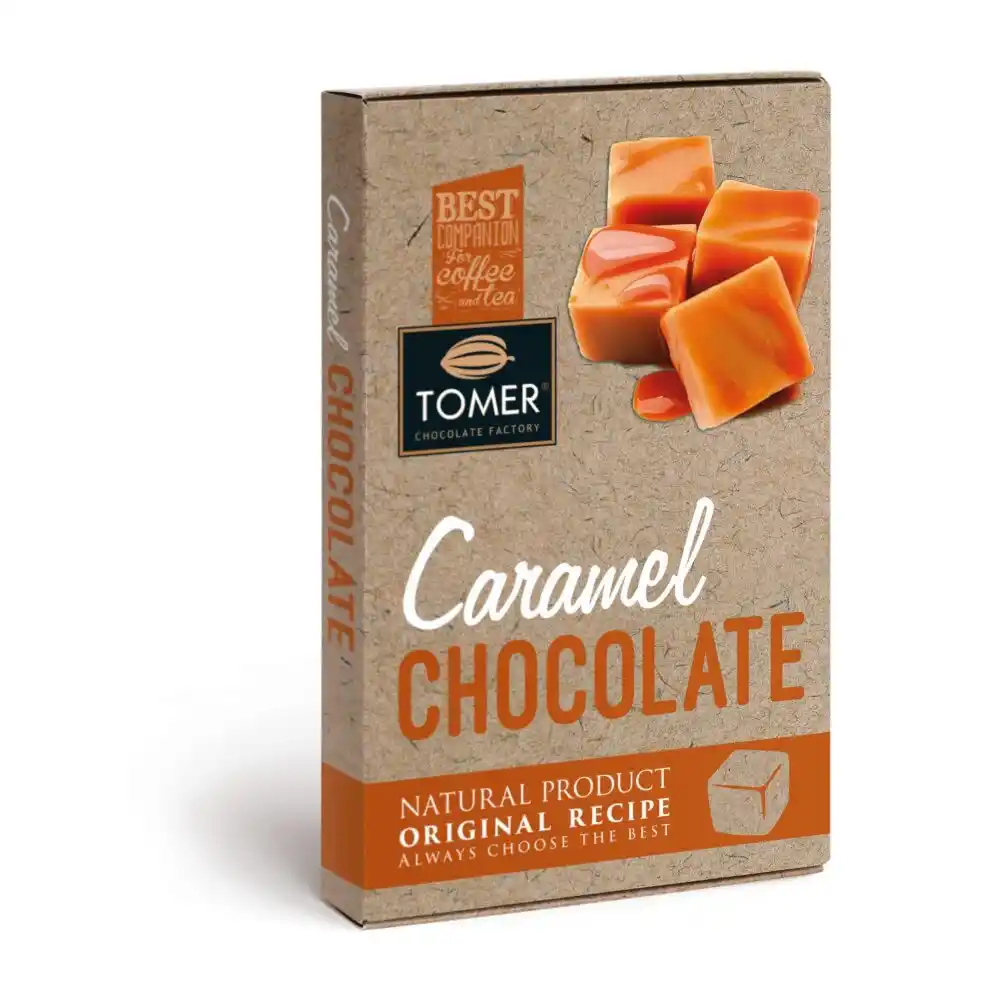 Шоколад Tomer 90гр Белый с карамелью к/уп