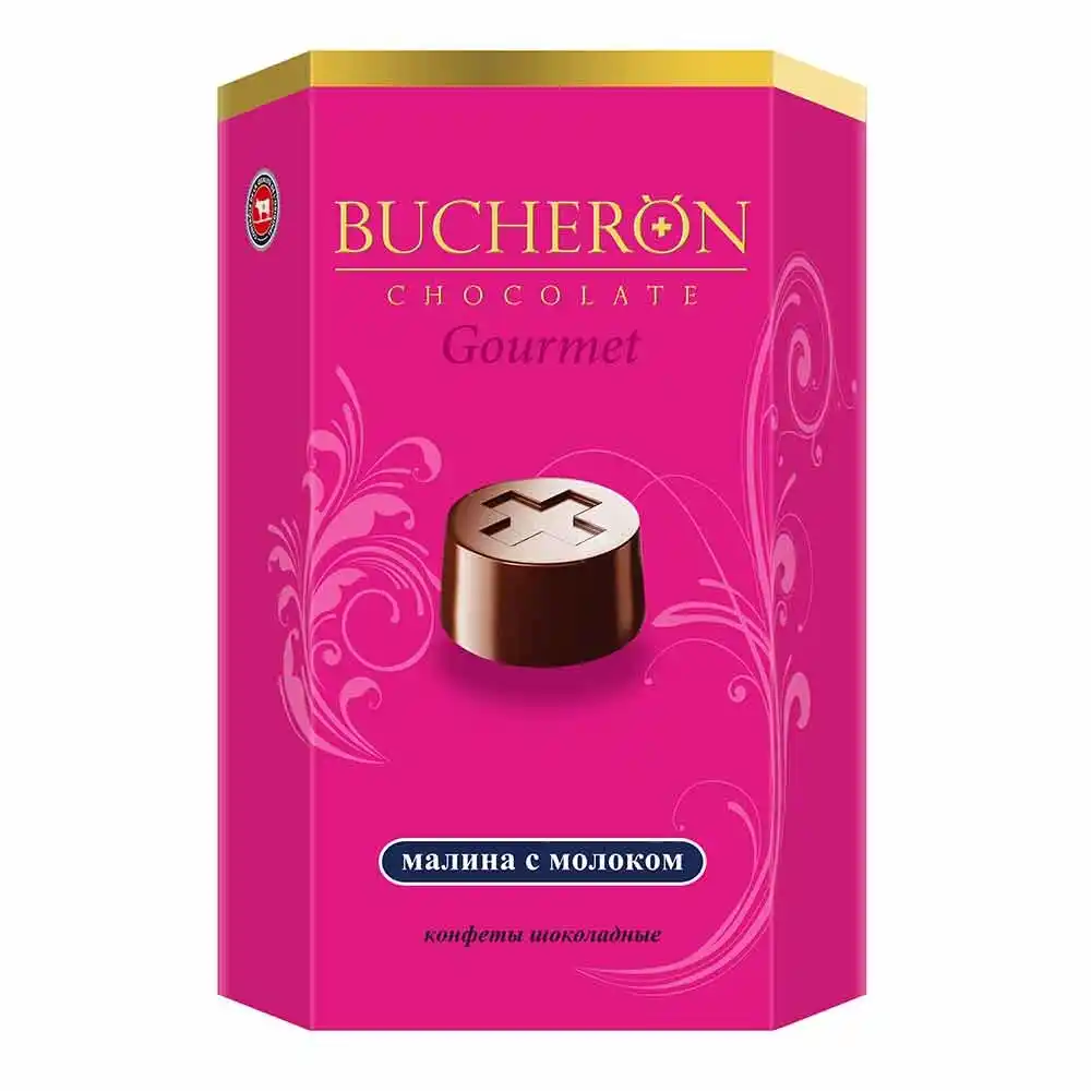 Шоколадные конфеты 130гр BUCHERON  Малина с молоком к/уп