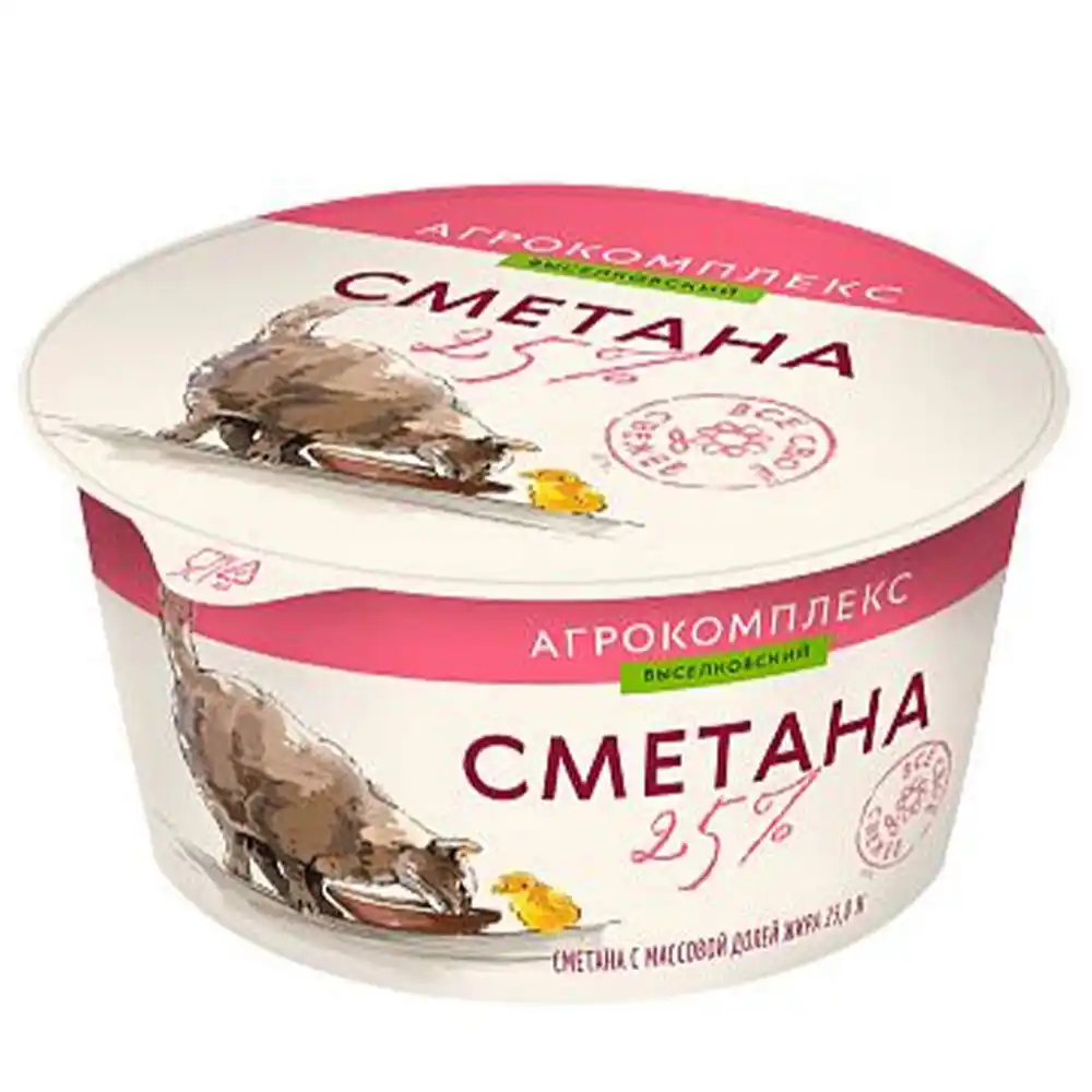 Сметана 180г Агрокомплекс 25% пл/ст