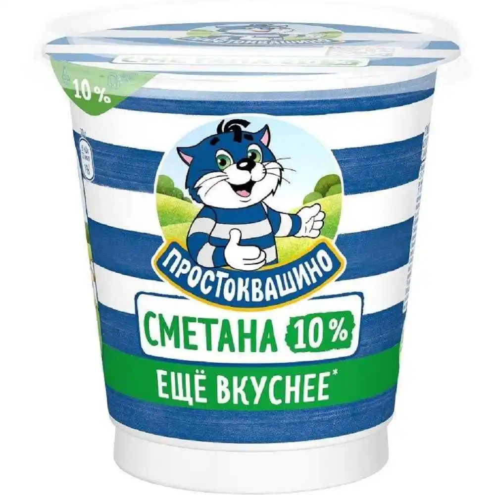 Сметана 300г Простоквашино 10% пл/ст