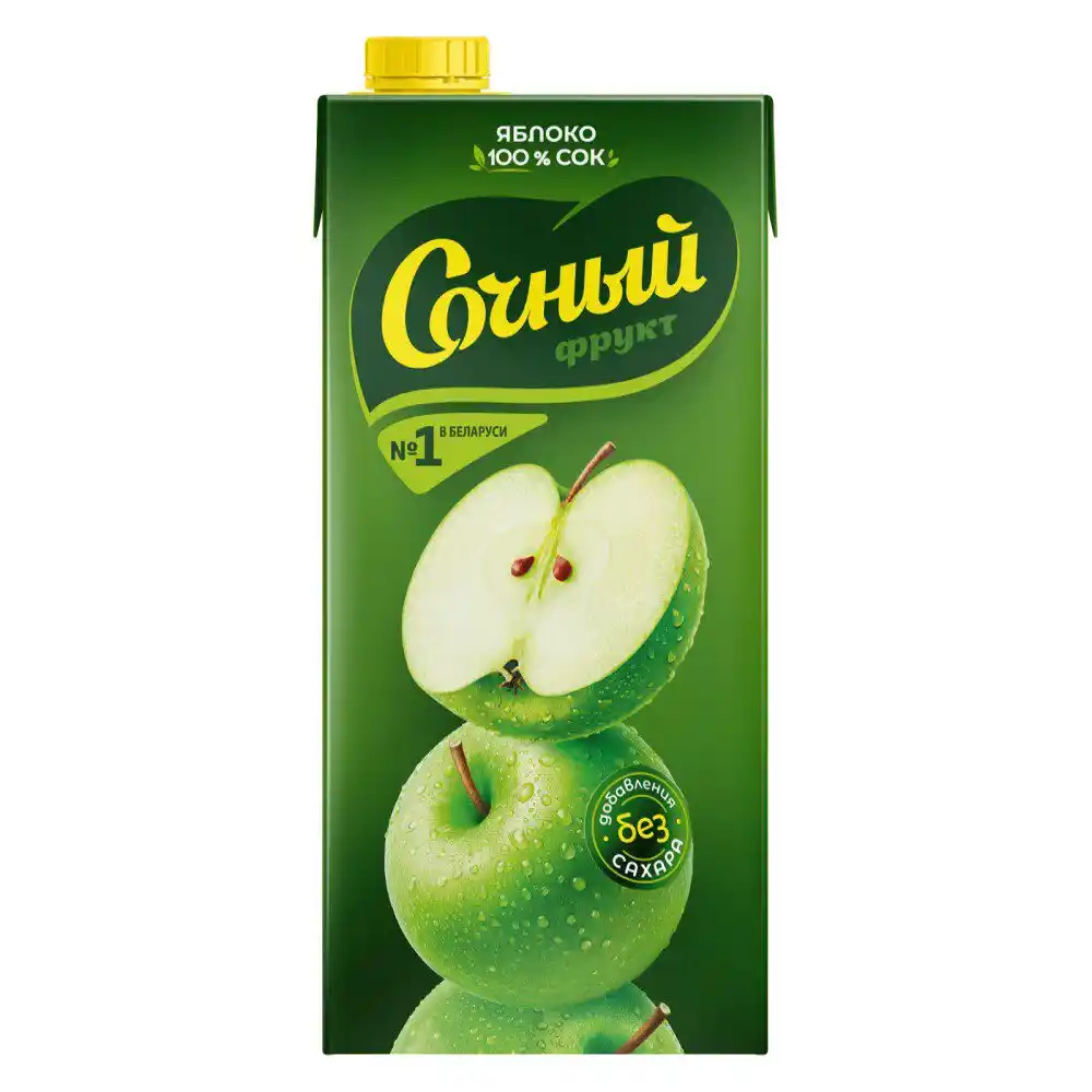 Сок 1,95л Сочный Зеленое Яблоко тетра-пак