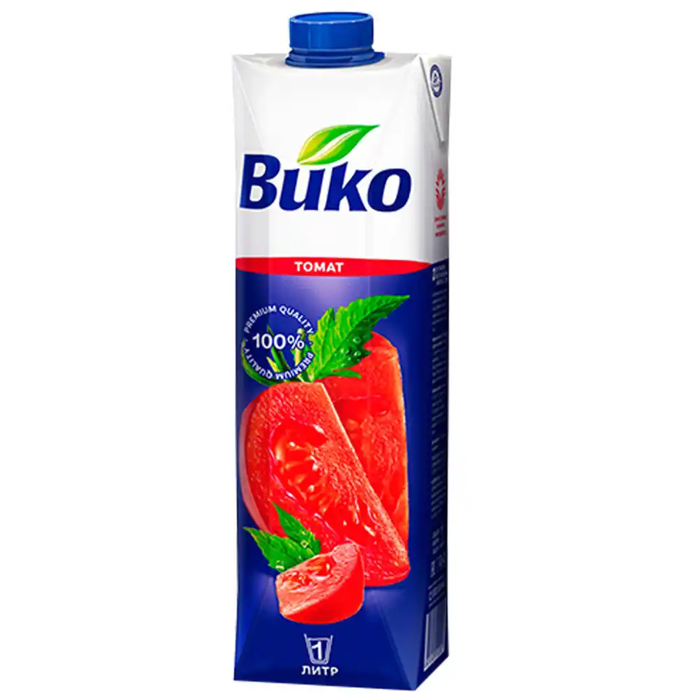 Сок 1 л Вико Томатный с мякотью и с солью тетра-пак