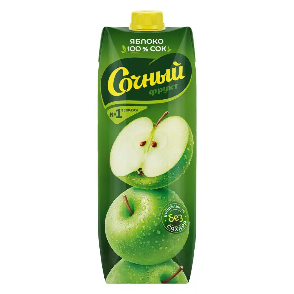 Сок 1л Сочный Зеленое Яблоко тетра-пак