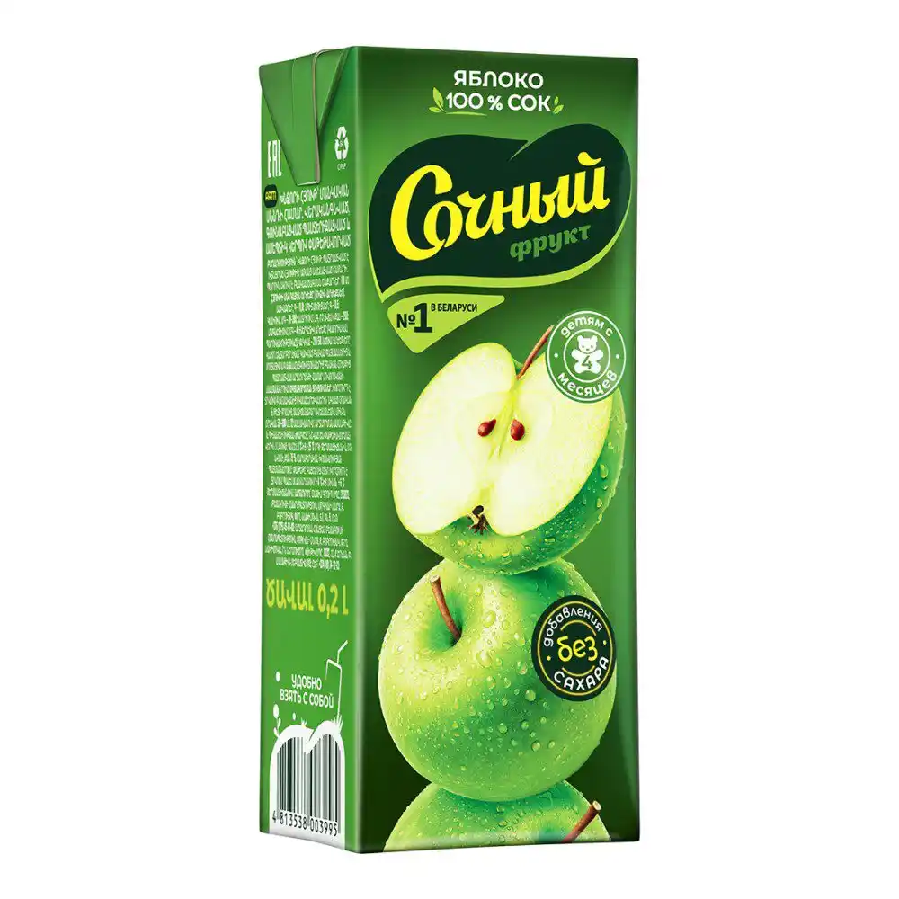 Сок 200 мл Сочный Яблоко тетра-пак