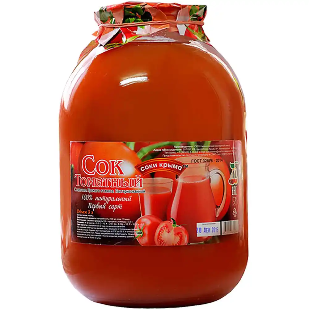 Сок 3 л Соки Крыма Томатный ст/б