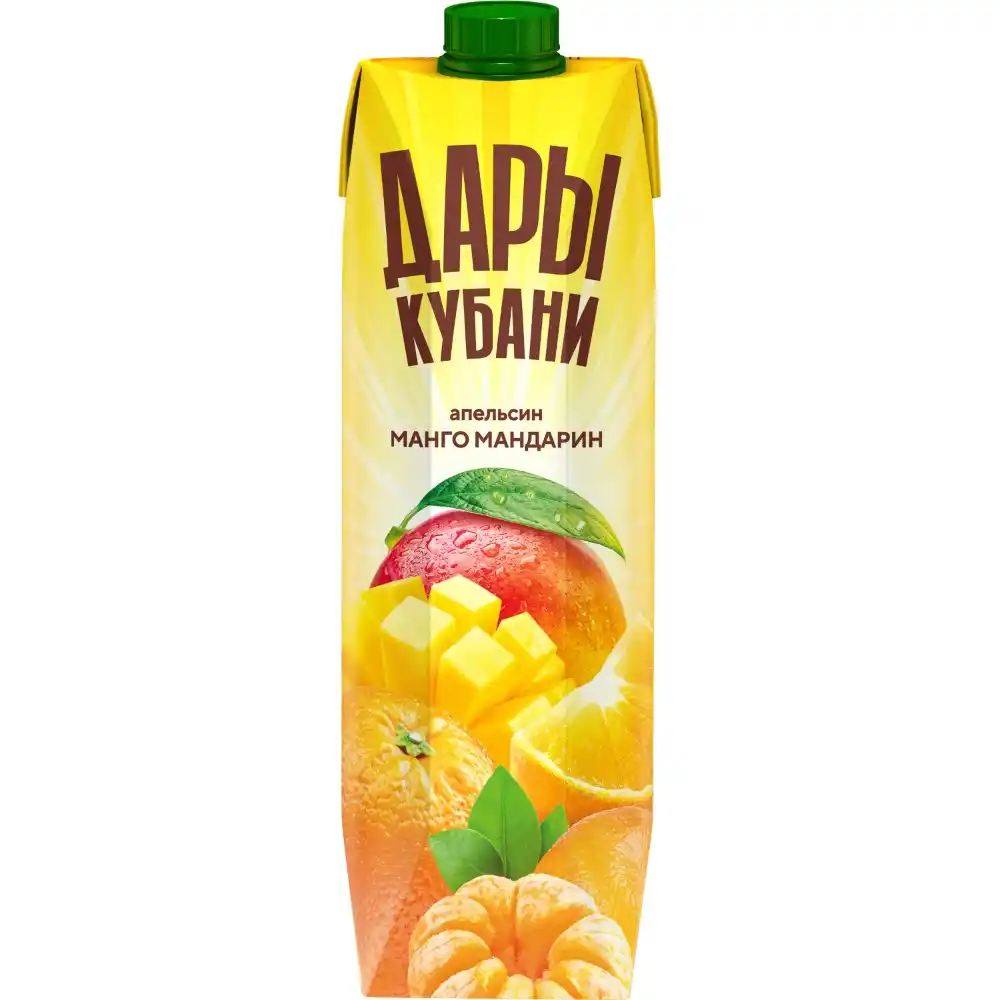 Сокосодержащий напиток 0,95л Дары Кубани из апельсинов манго и мандаринов т/пак