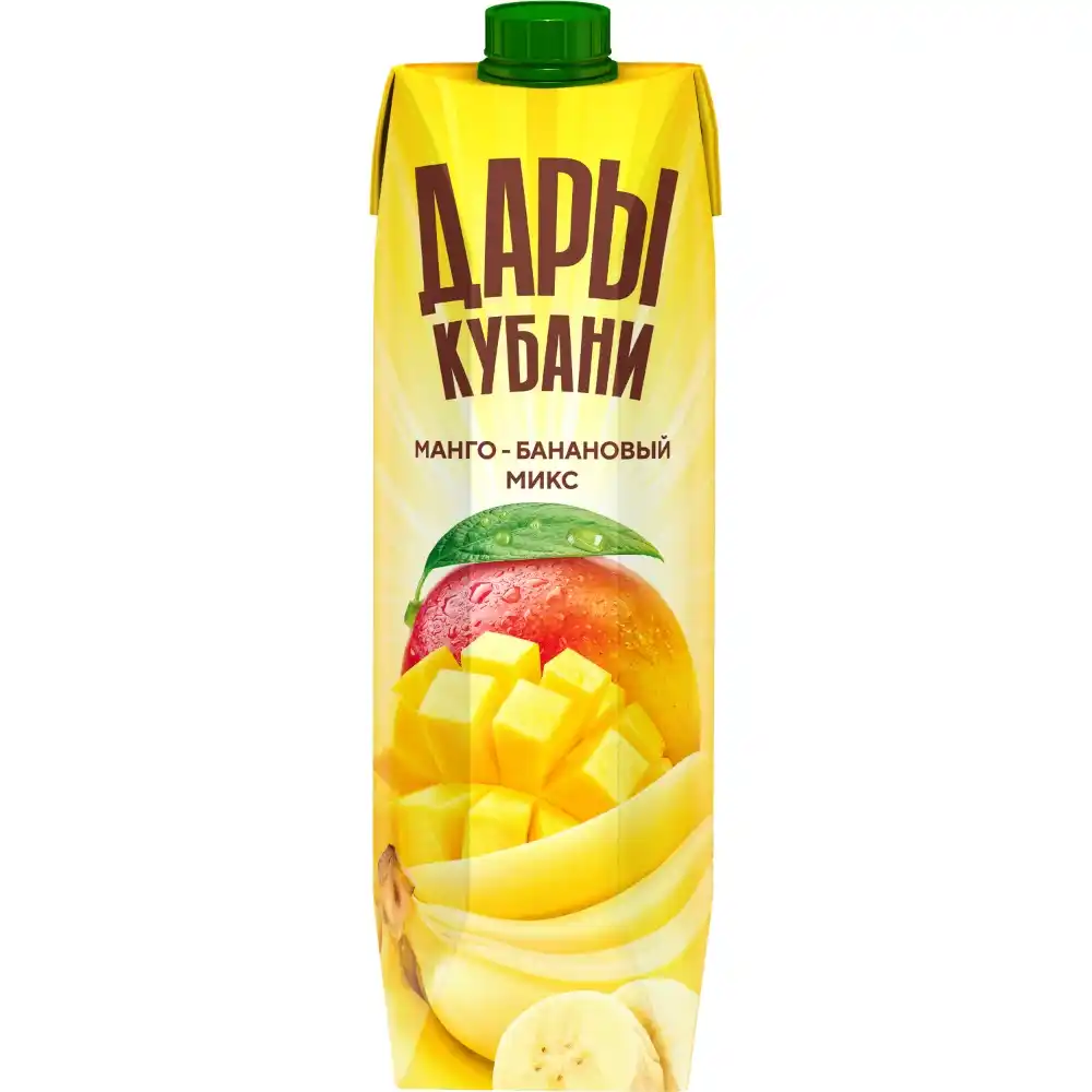 Сокосодержащий напиток 0,95л Дары Кубани из яблок бананов и манго «манго-банановый микс» т/пак