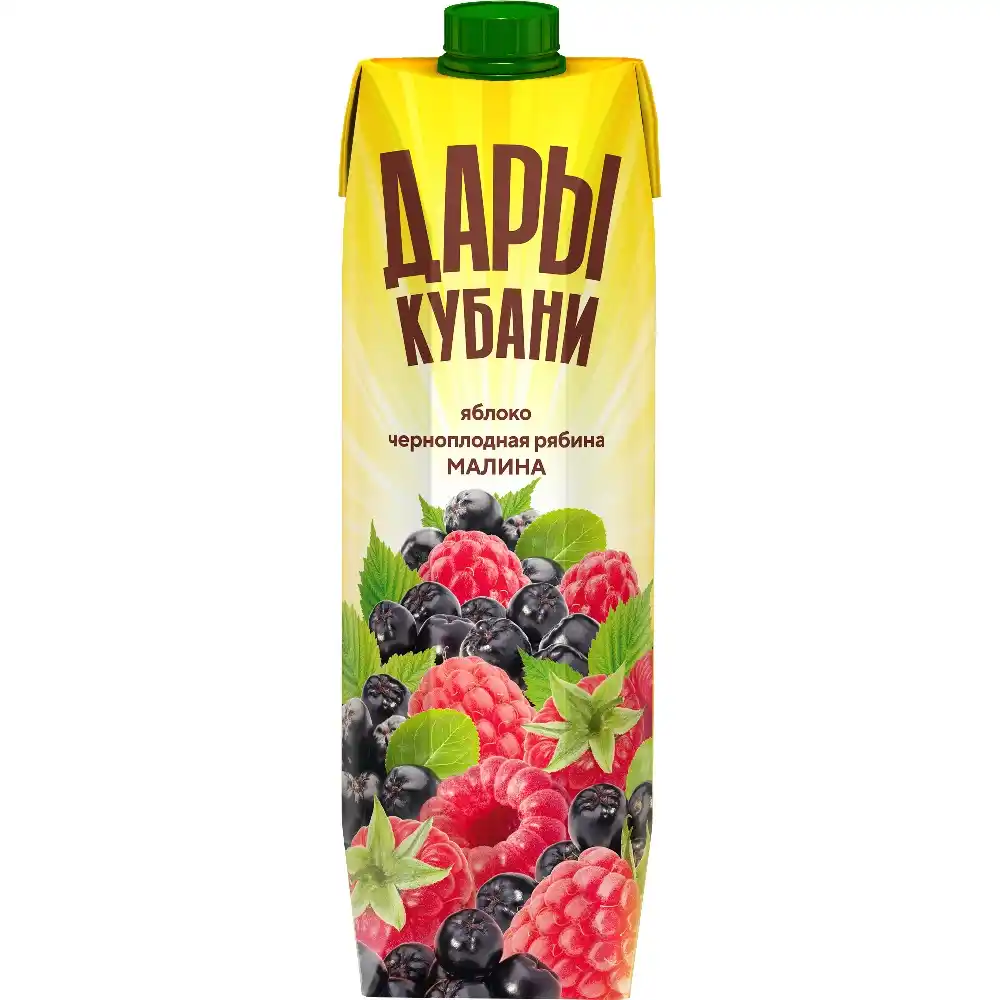 Сокосодержащий напиток 0,95л Дары Кубани из яблок черноплодной рябины и малины т/пак