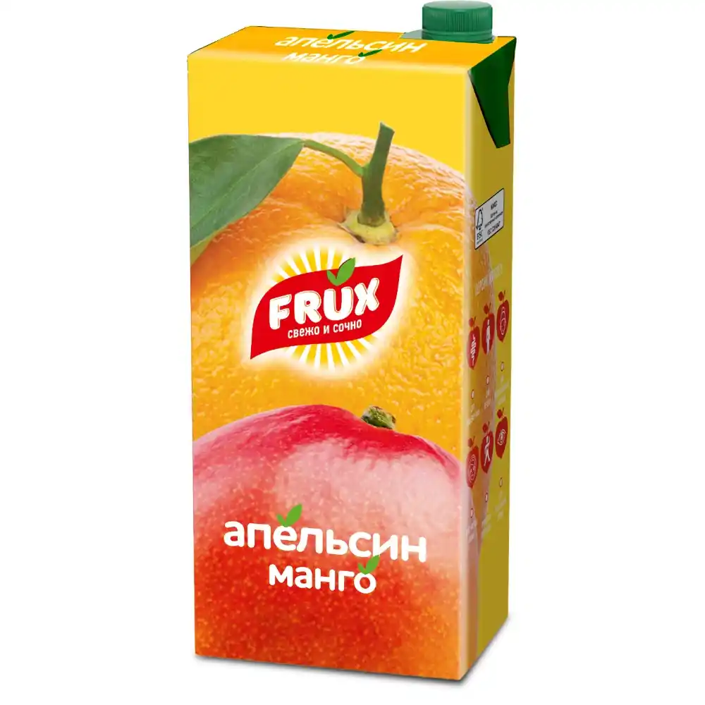 Сокосодержащий напиток 1л FRUX апельсин-манго тетра-пак