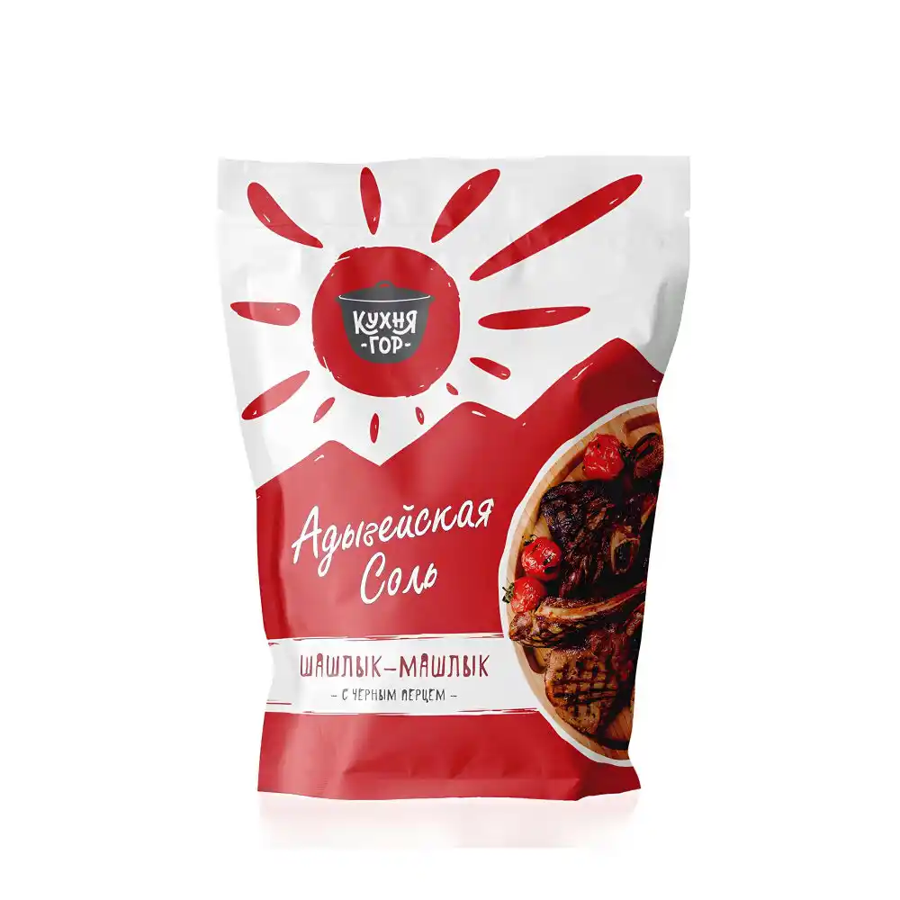 Соль 150гр Адыгейская Шашлык-Машлык с чёрным перцем м/уп