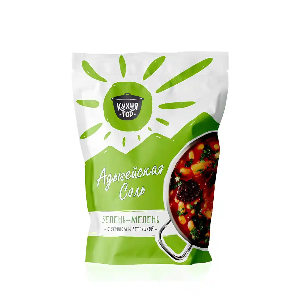 Соль 150гр Адыгейская Зелень-Мелень с укропом и петрушкой м/уп
