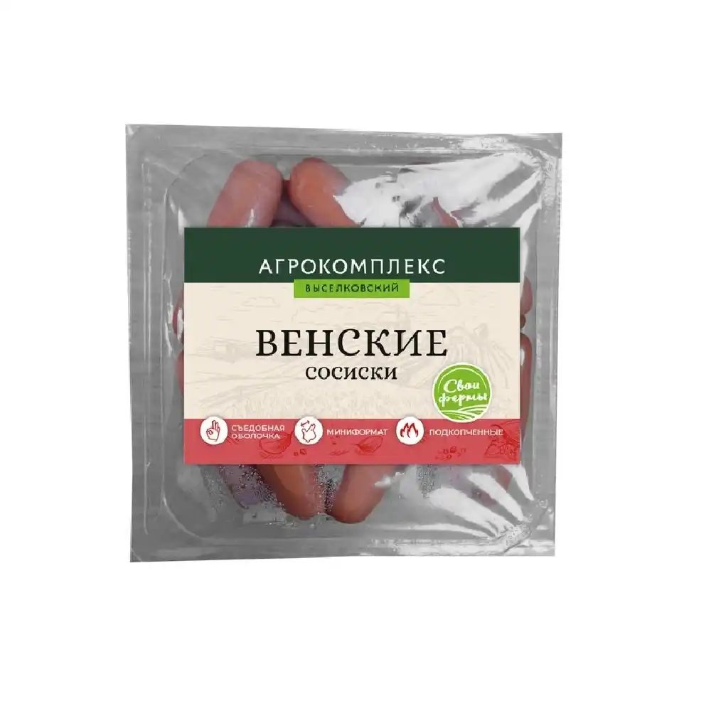 Сосиски 330 г Агрокомплекс Венские газ/уп