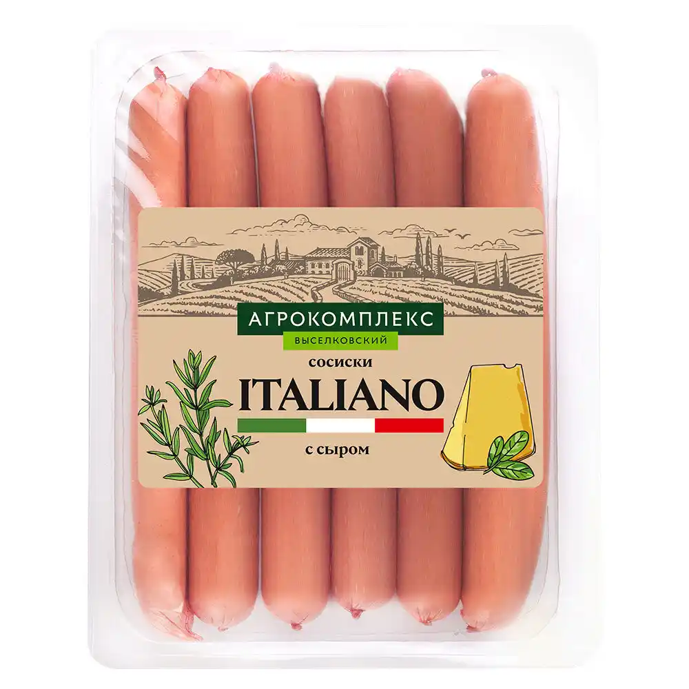Сосиски 360 г Агрокомплекс Итальяно с сыром газ/уп