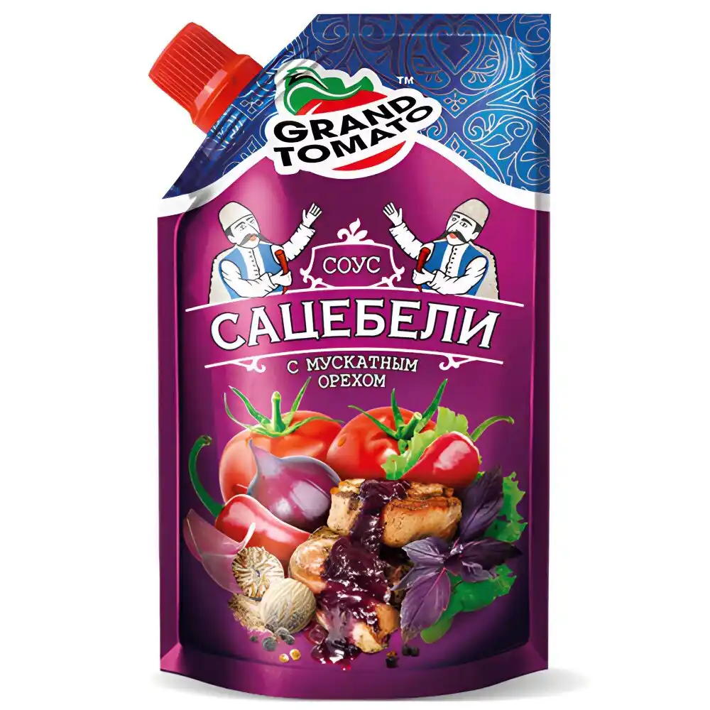Соус 250гр Grand Tomato Сацебели с Мускатным орехом Дой-Пак