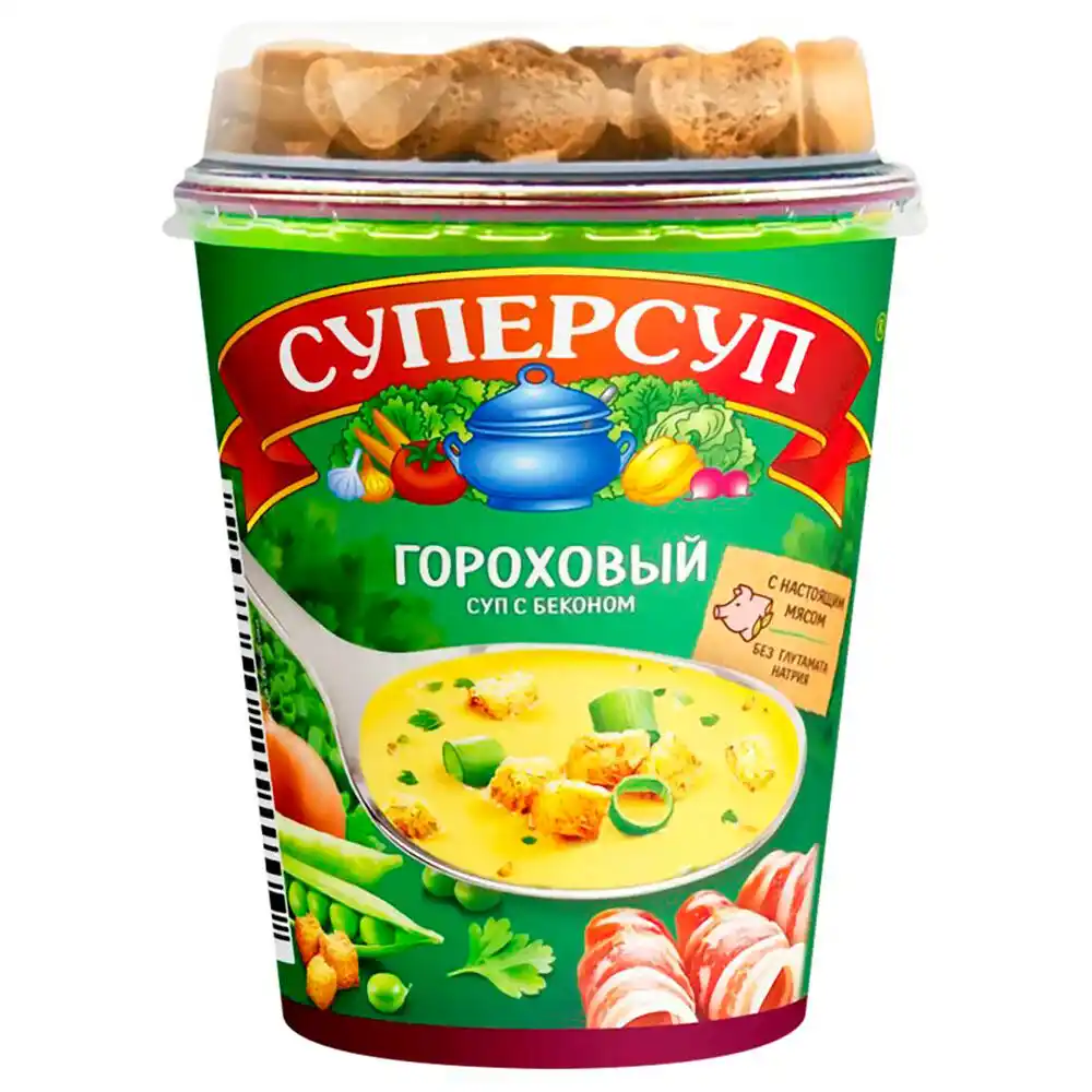 Суп 45 г Суперсуп Гороховый с беконом+гренки к/ст