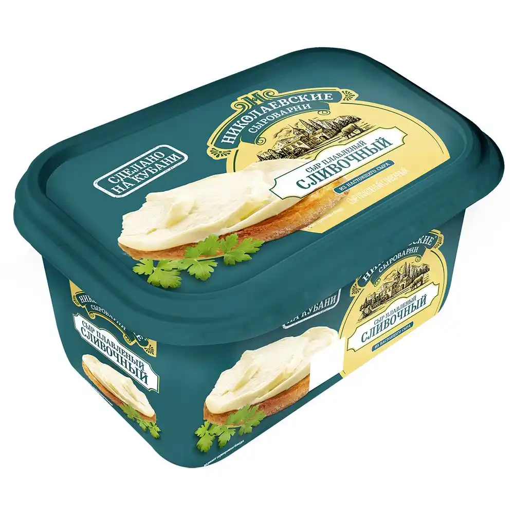 Сыр плавленый 400 г Николаевские Сыроварни сливочный п/ван