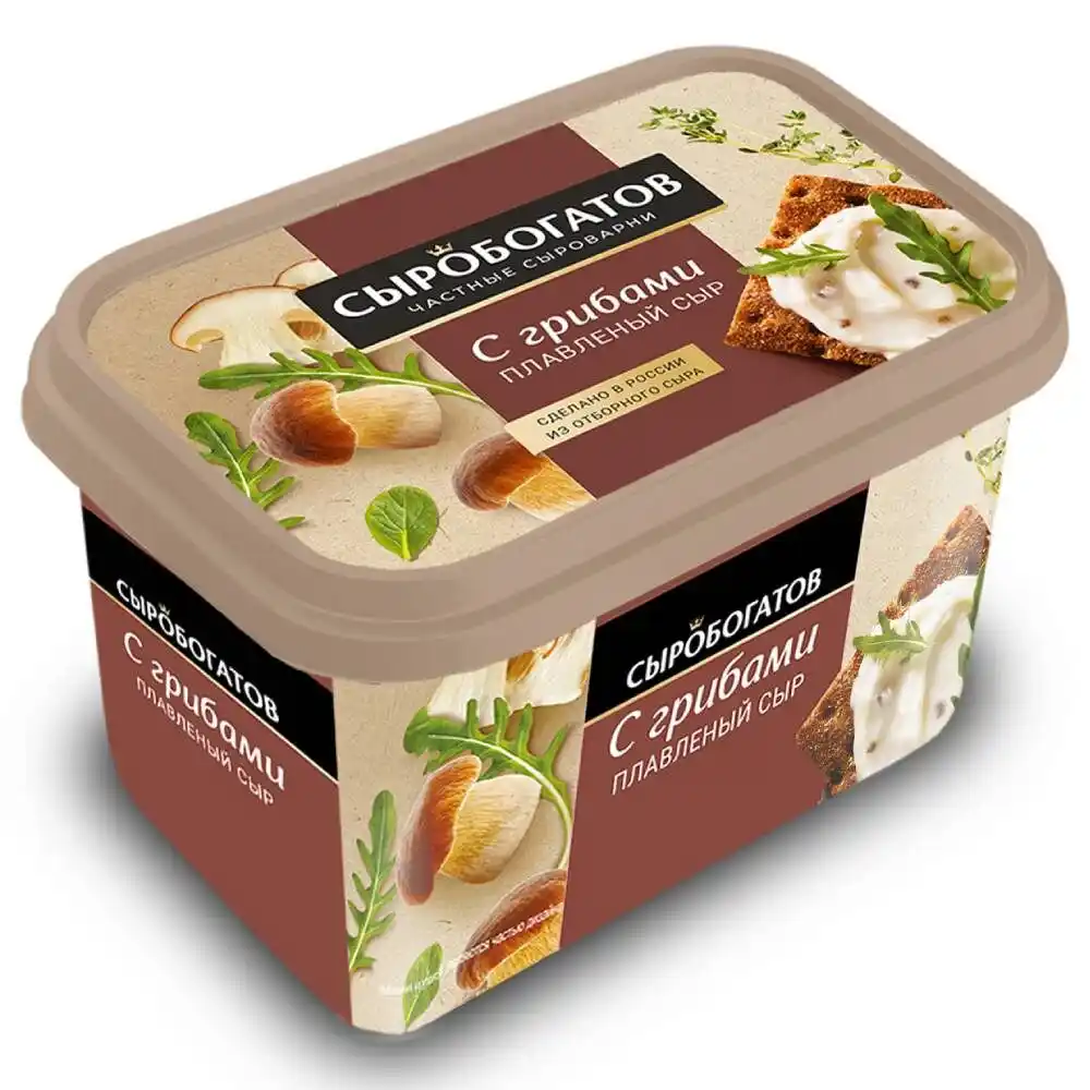 Сыр плавленый 400 г Сыробогатов с грибами 50 % п/ванночка