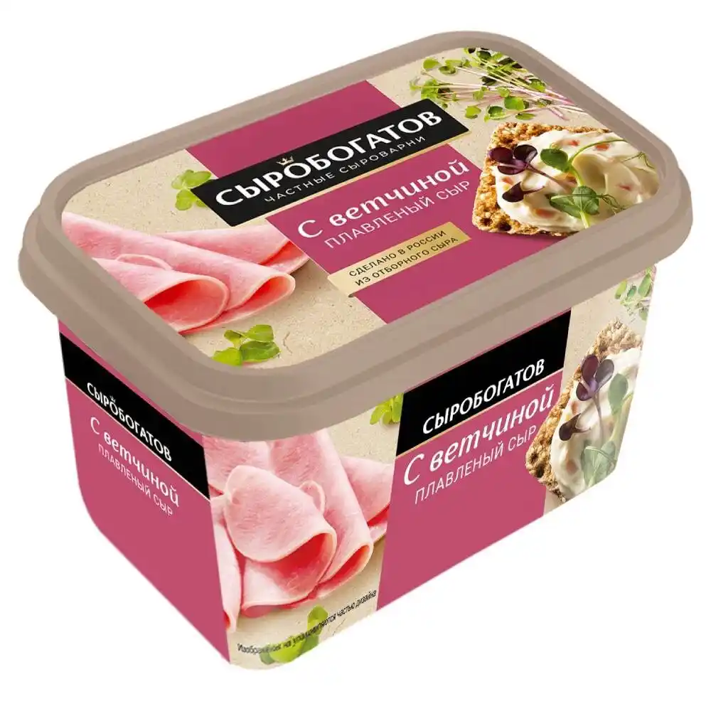 Сыр плавленый 400 г Сыробогатов с ветчиной 50 % п/ванночка