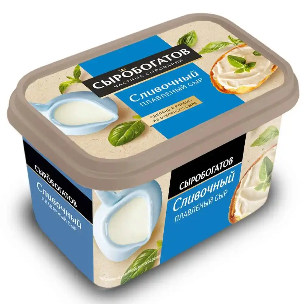 Сыр плавленый 400 г Сыробогатов сливочный 50 % п/ванночка