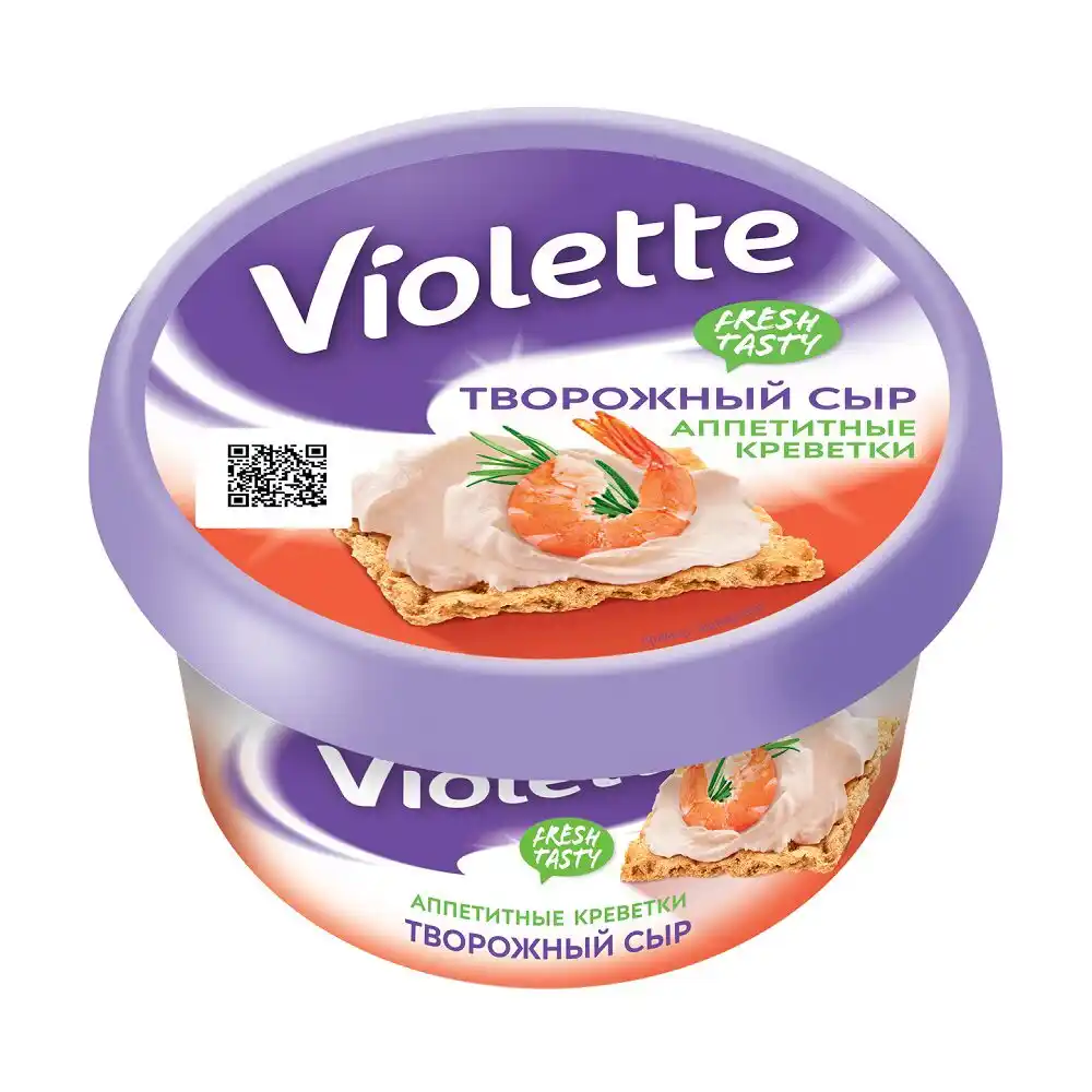 Сыр творожный 140г Violette Аппетитные креветки 70% пл/ст