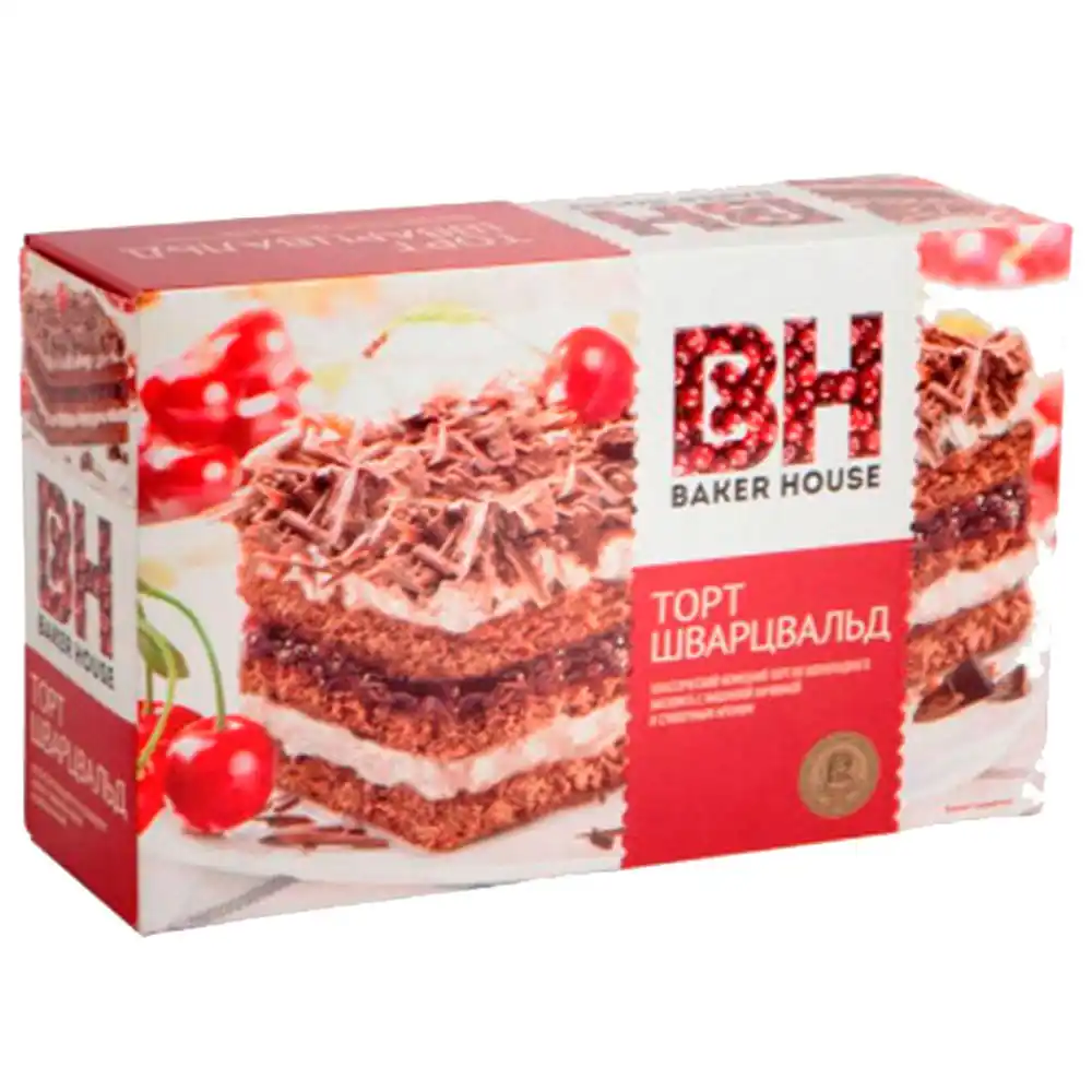 Торт 350 г Baker House бисквитный Шварцвальд к/уп