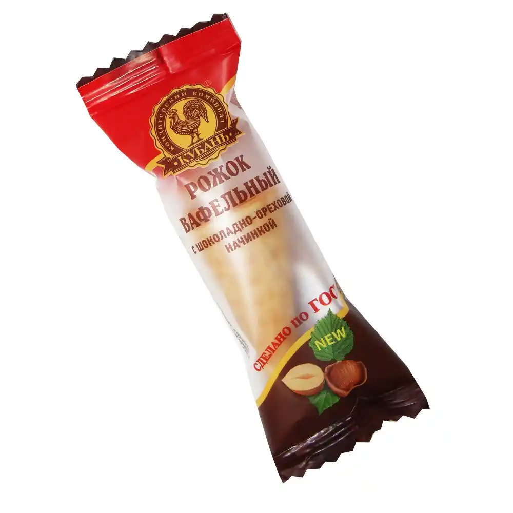 Вафли 16г Кондитерский комбинат Кубань с шоколадно-ореховой начинкой объемные флоупак