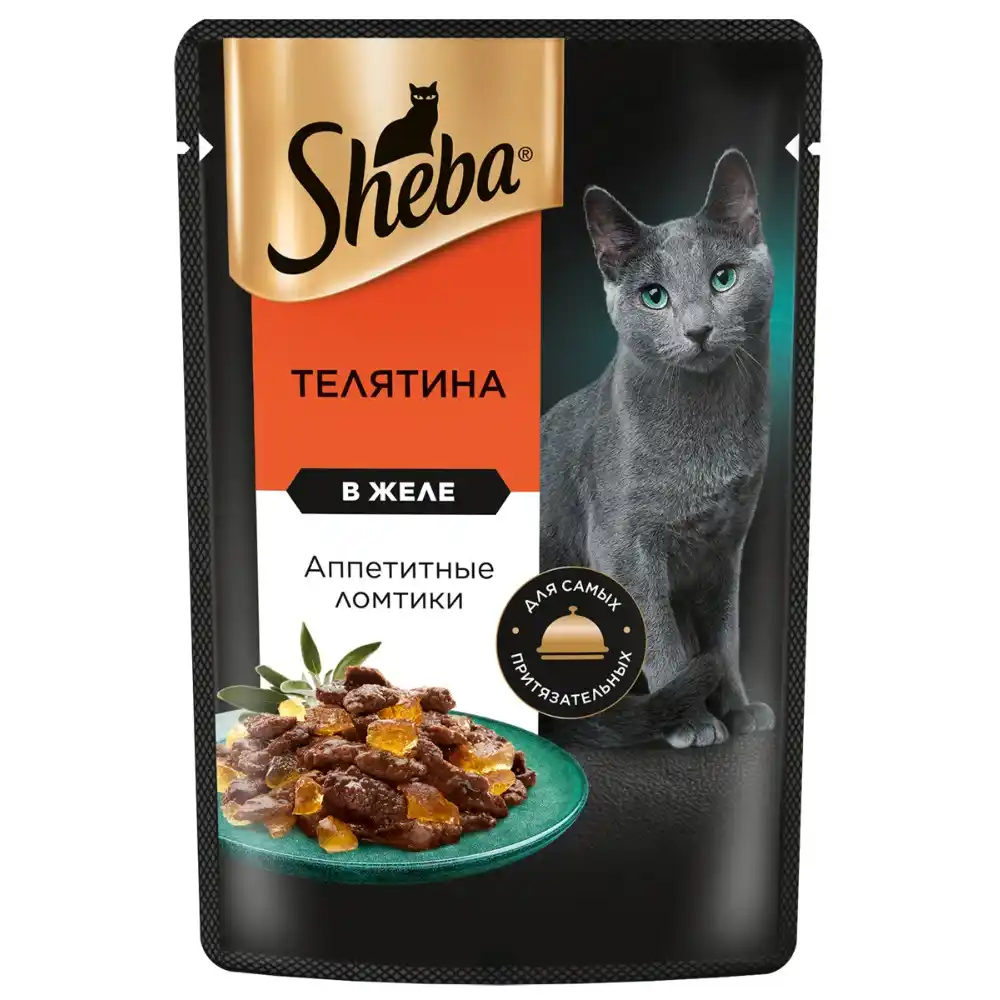 Влажный корм 75гр Sheba Для кошек Телятина в желе м/уп