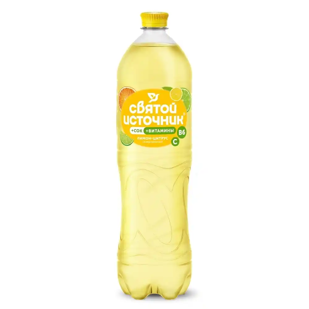 Вода 1 л Святой Источник вода+сок газ лимон-цитрус ПЭТ