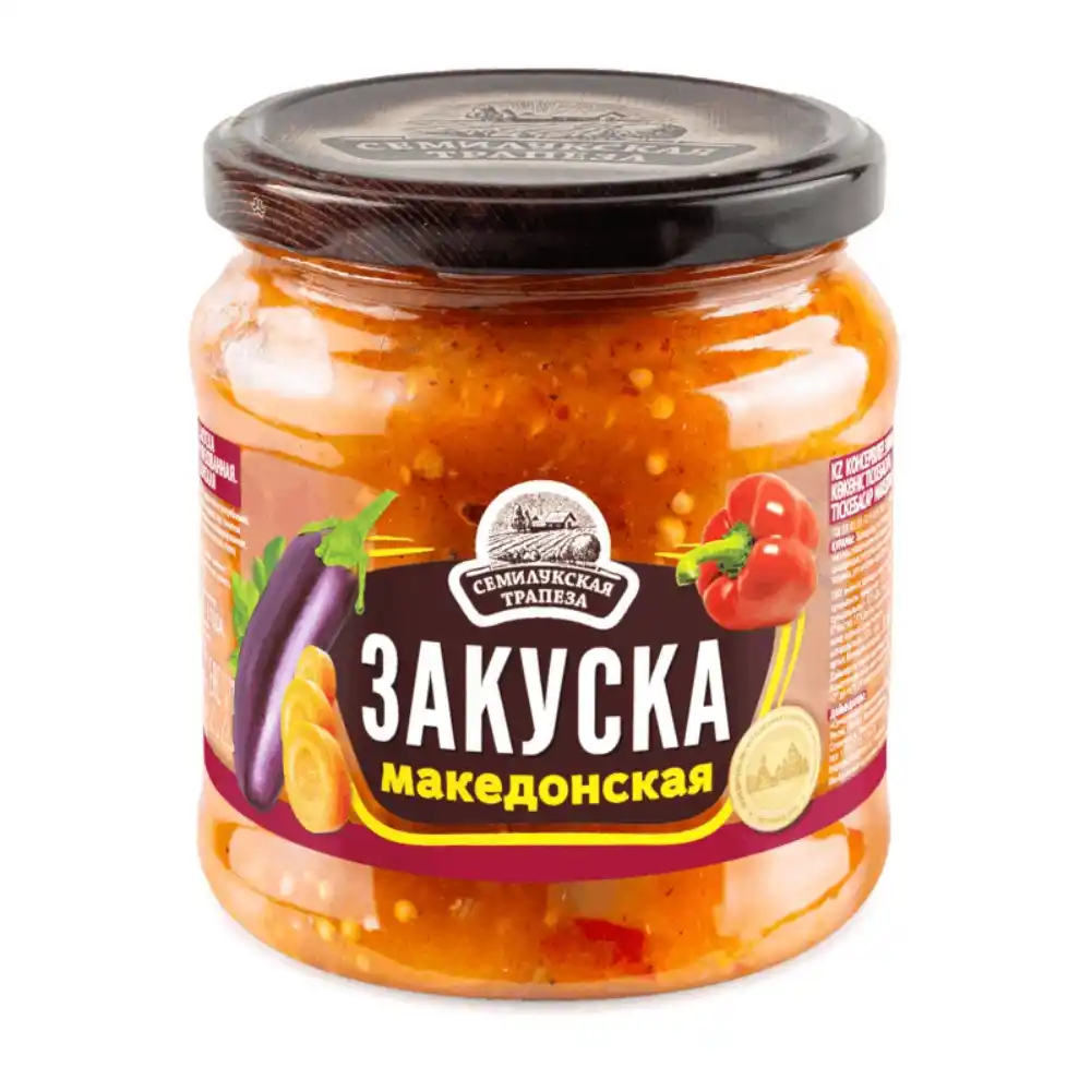 Закуска овощная 460гр Семилукская трапеза Македонская ст/б