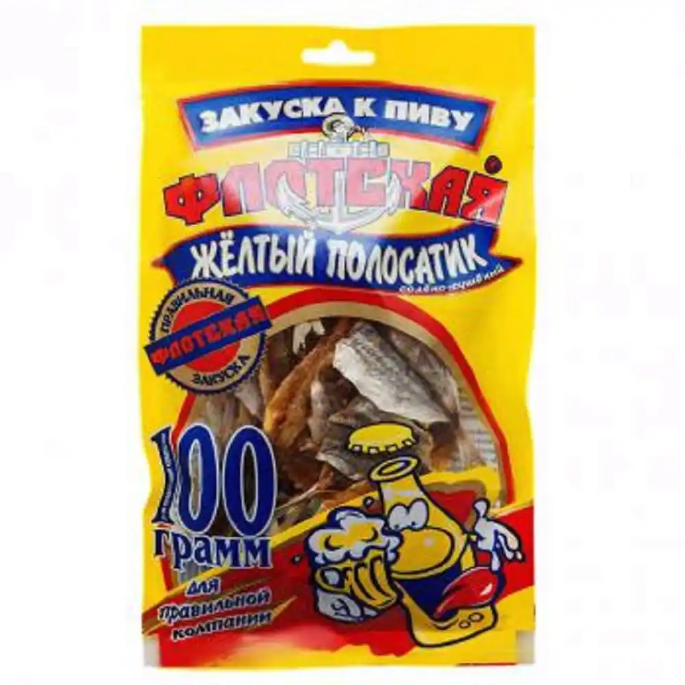 Желтый полосатик 100г Флотская солёно-сушеный м/уп